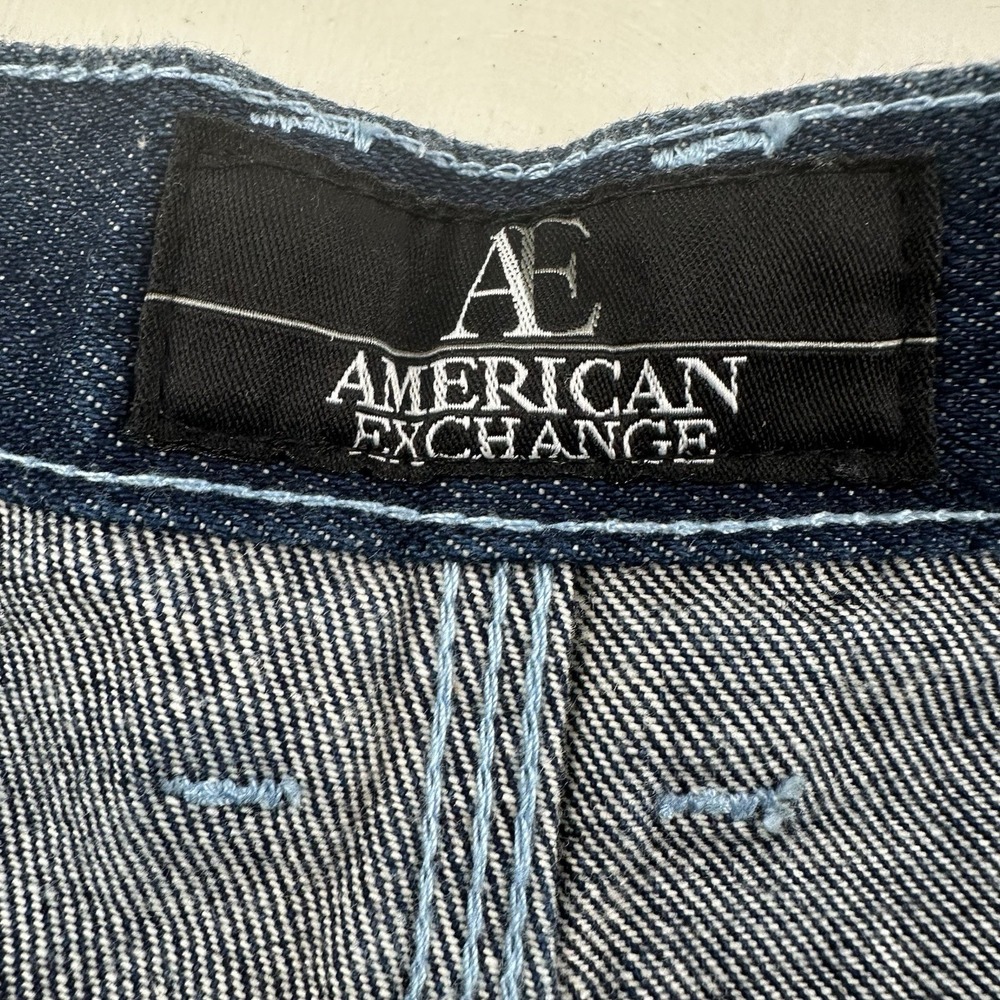 VTG 90s American Exchange Baggy Wide Leg Jeans Men Fits 32x30 Blue Hiphop Skater - Picture 8 of 10